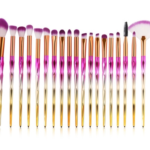 20-Pc Pink/Yellow Prof. Make-Up Brush Set - Picture 2 of 7